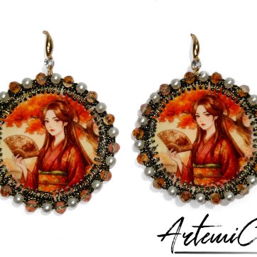 Orecchini tessili Sakura Dreams, Autunno Dorato
