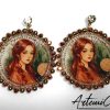 6 (Artemicat) Sakura Dreams - Orecchini Tessili Fatti a Mano Stile Japan con Cristalli e Perle