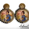8 (Artemicat) Sakura Dreams - Orecchini Tessili Fatti a Mano Stile Japan con Cristalli e Perle