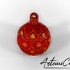 4 (Artemicat) Pallina di Natale apribile in polvere di ceramica in quattro colori, lilla, rosso, blu e cipria, con alberelli dorati